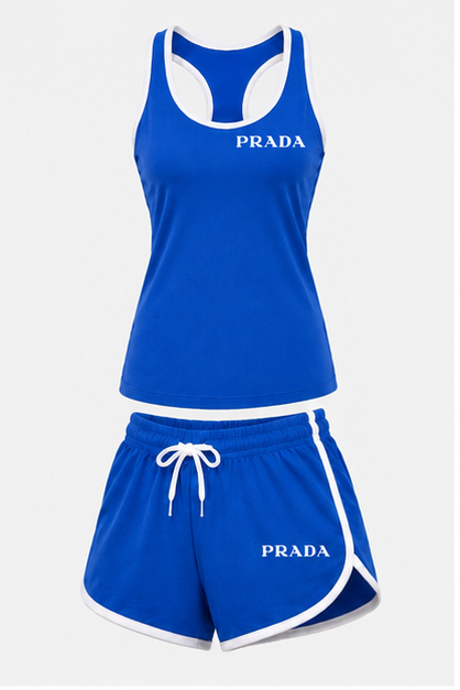 Women’s Prada Tanktop and Shorts Set | Color: Blue | Image 1