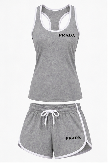 Women’s Prada Tanktop and Shorts Set | Color: Grey | Image 1