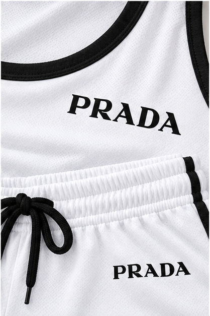 Women’s Prada Tanktop and Shorts Set | Color: White | Image 5