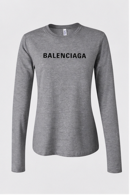 Women's Balenciaga Long Sleeve T-Shirt | Color: Grey | Image 1
