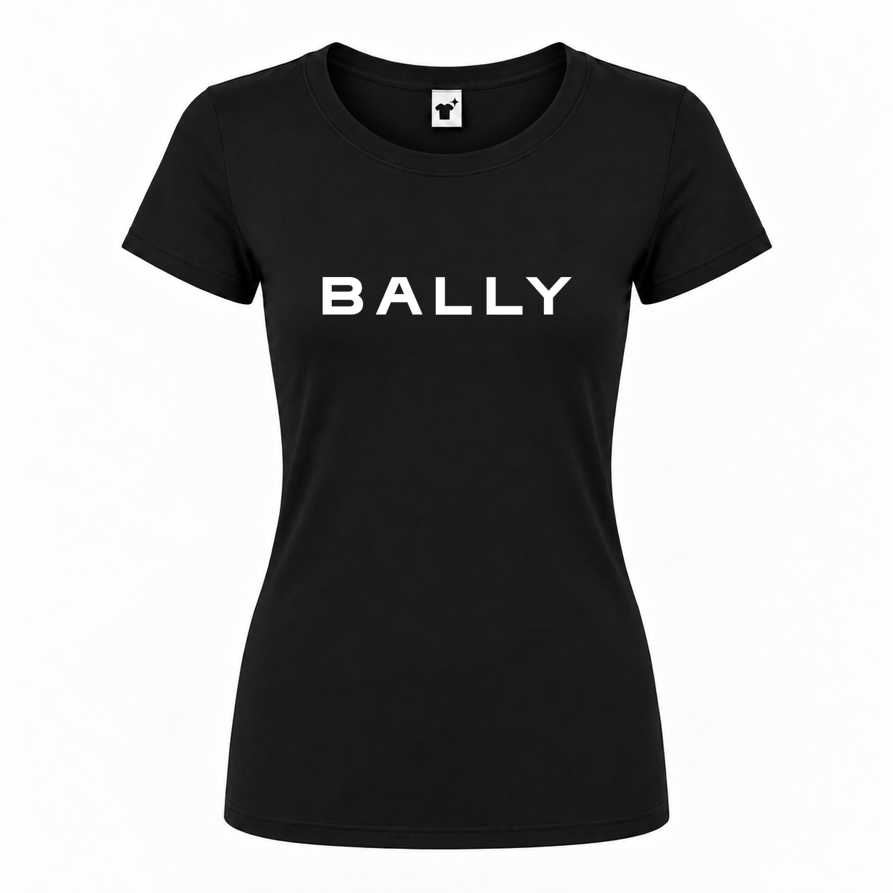 Women's Bally Round Neck T-Shirt | Color: Black | Main