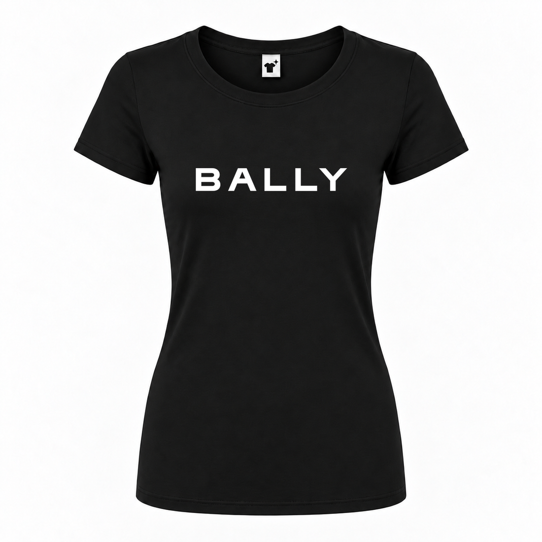 Women's Bally Round Neck T-Shirt | Color: Black | Main