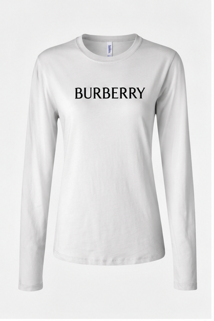 Women's Burberry Long Sleeve T-Shirt | Color: White | Image 1