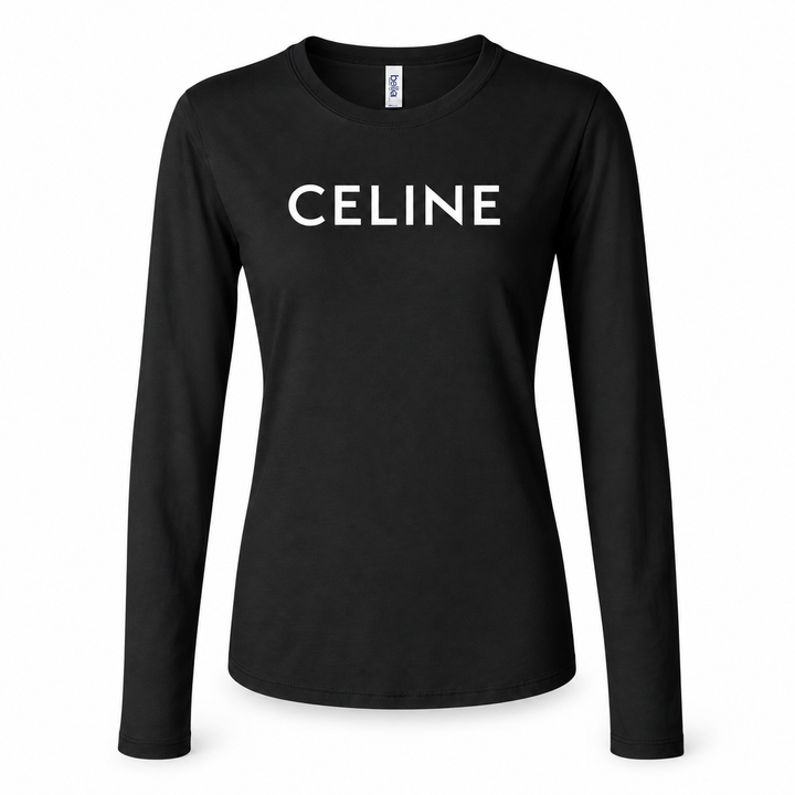 Women's Celine Long Sleeve T-Shirt | Color: Black | Image 1