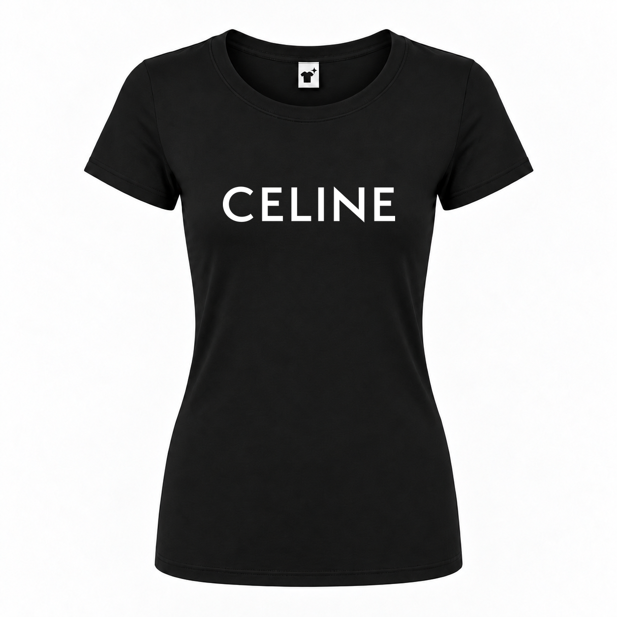 Women's Celine Round Neck T-Shirt | Color: Black | Main