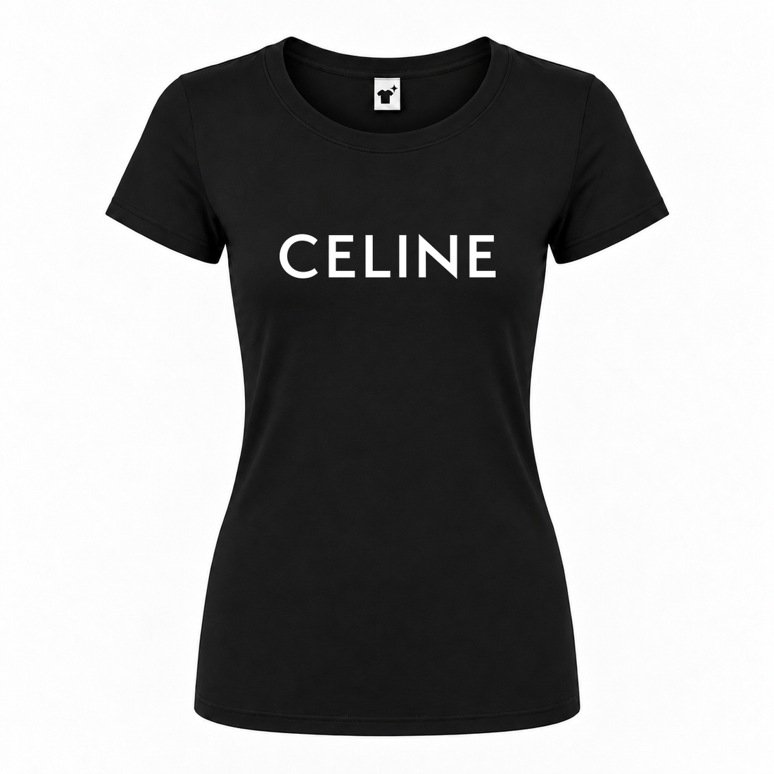 Women's Celine Round Neck T-Shirt | Color: Black | Main