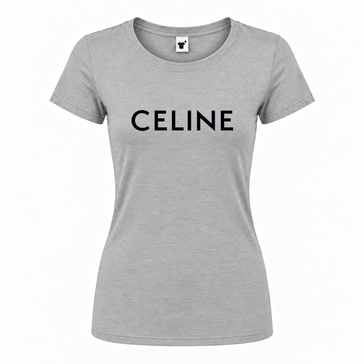 Women's Celine Round Neck T-Shirt | Color: Grey | Main