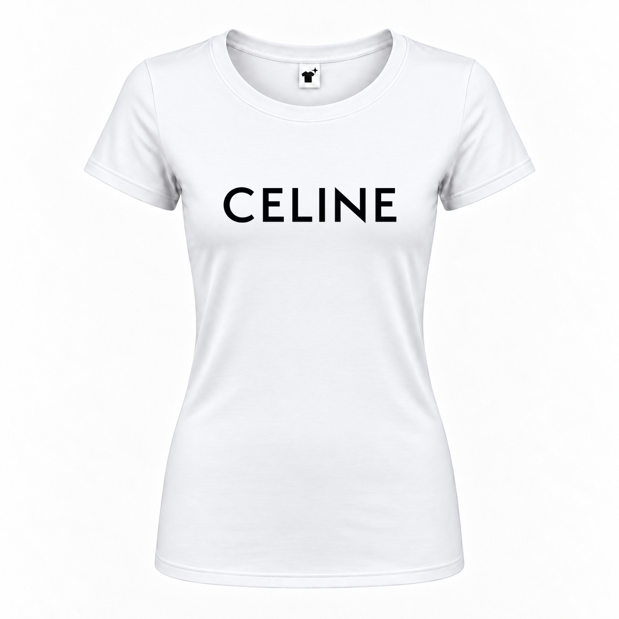 Women's Celine Round Neck T-Shirt | Color: White | Main
