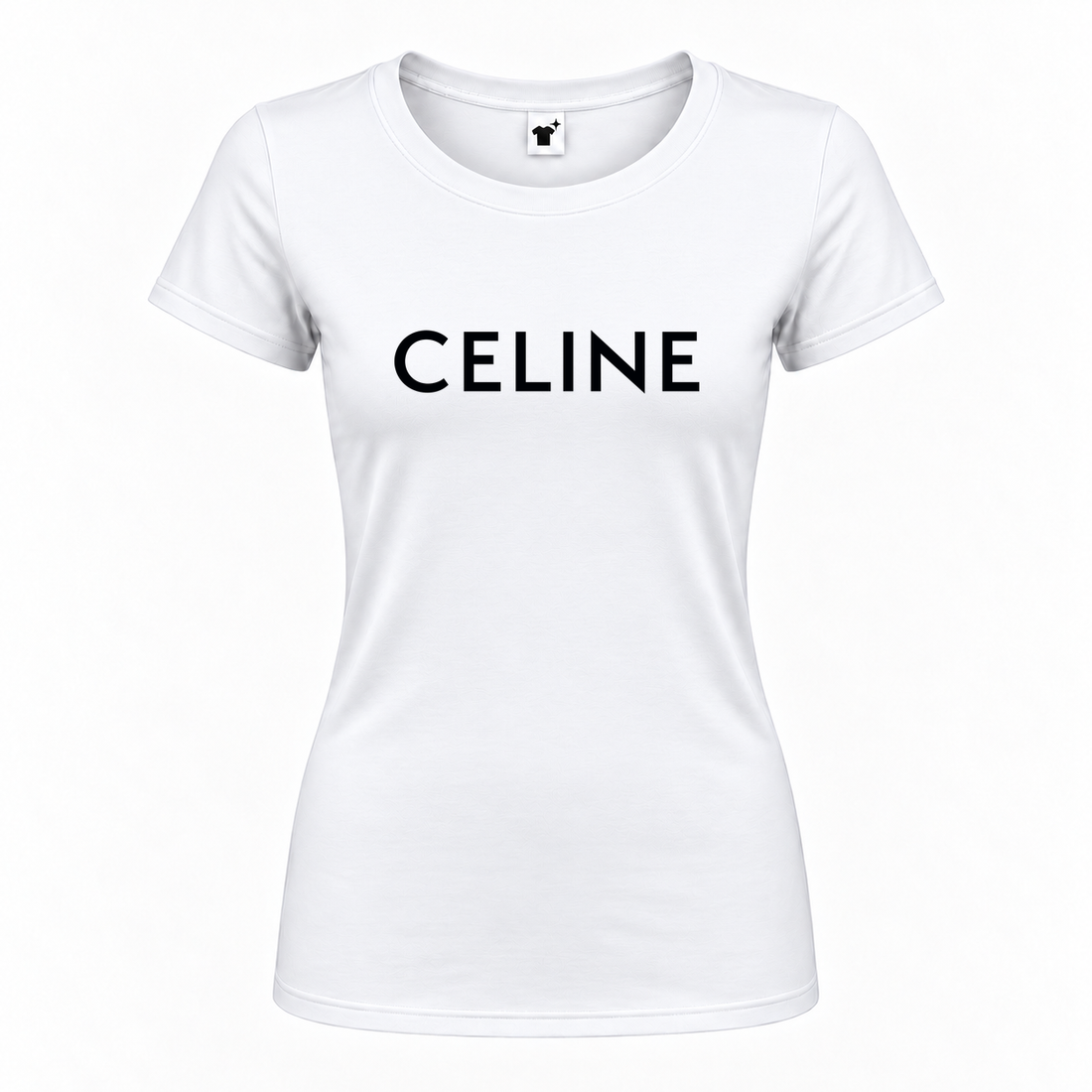 Women's Celine Round Neck T-Shirt | Color: White | Main