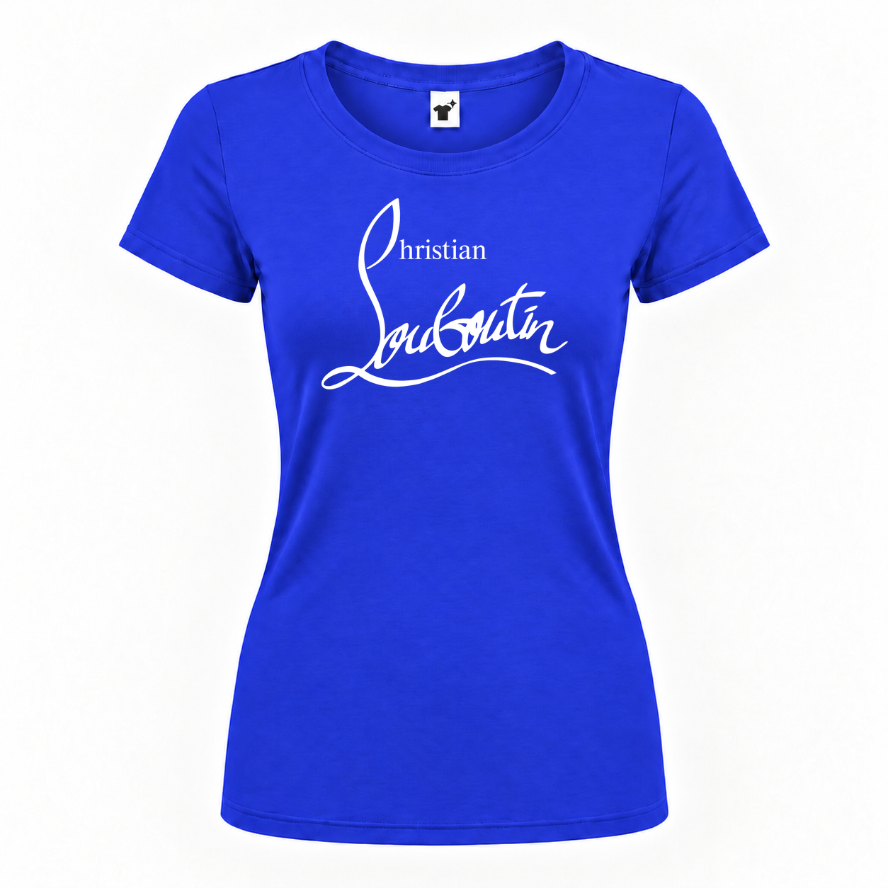 Women's Christian Louboutin Round Neck T-Shirt | Color: Royal Blue | Main