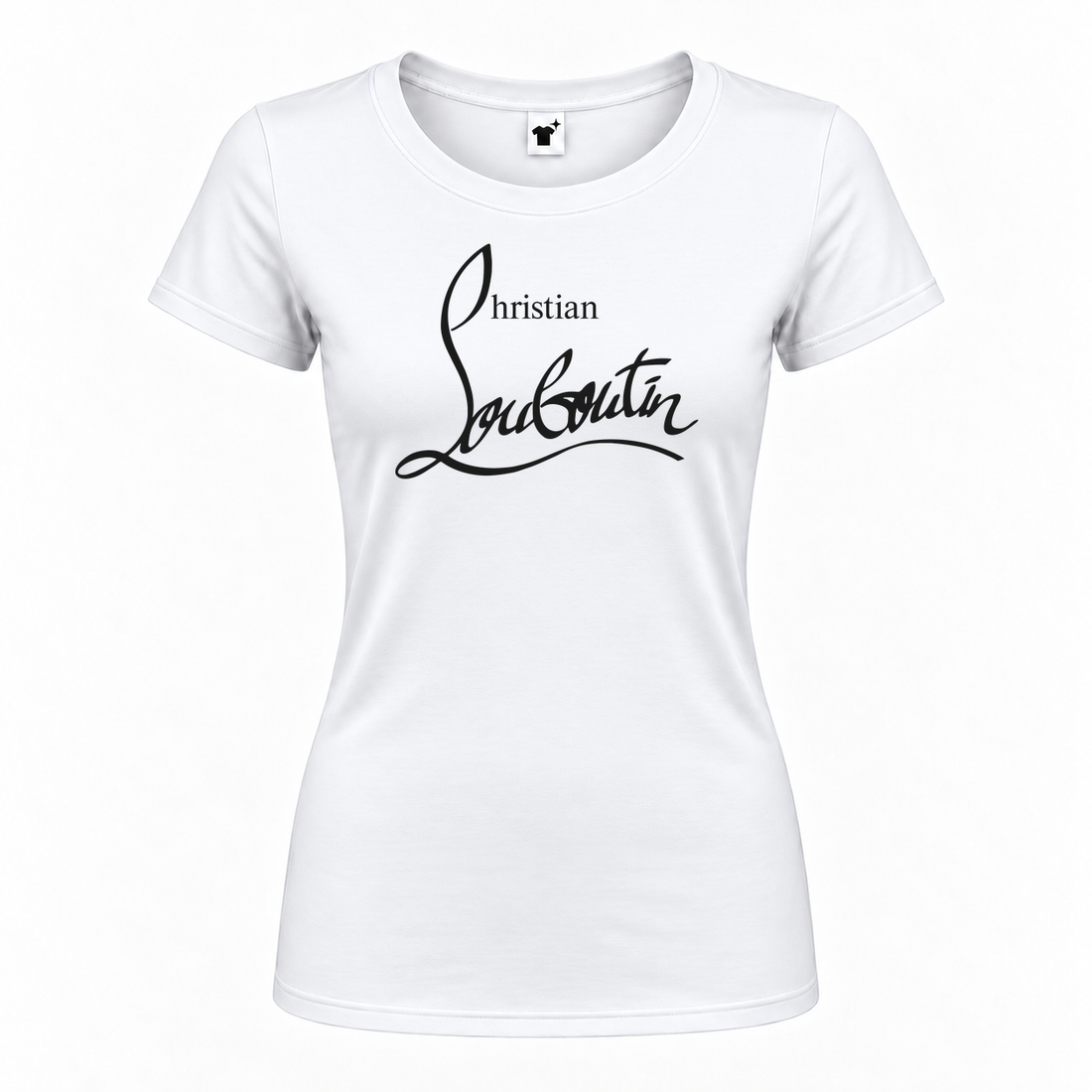 Women's Christian Louboutin Round Neck T-Shirt | Color: White | Main