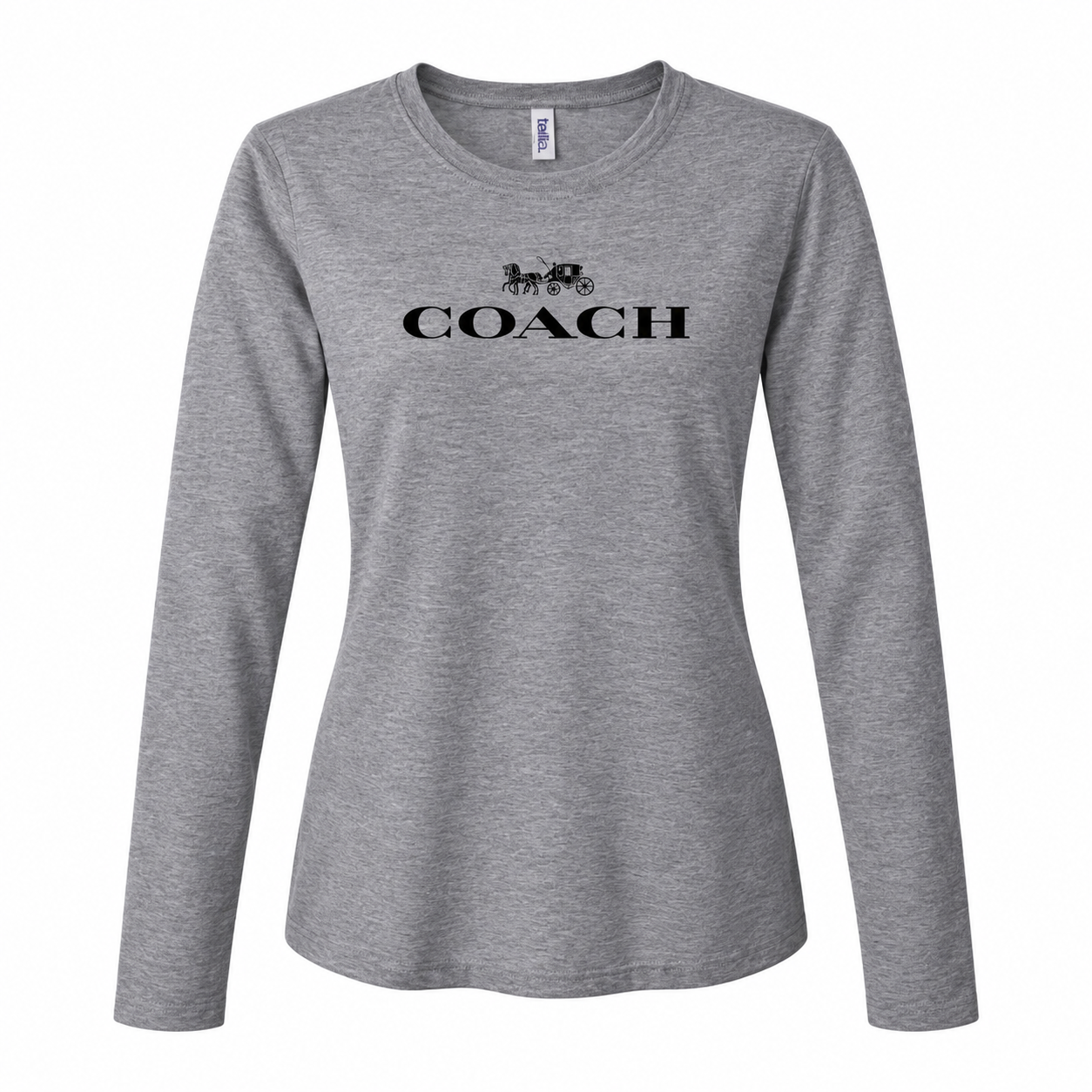 Women's Coach Long Sleeve T-Shirt | Color: Grey | Image 1