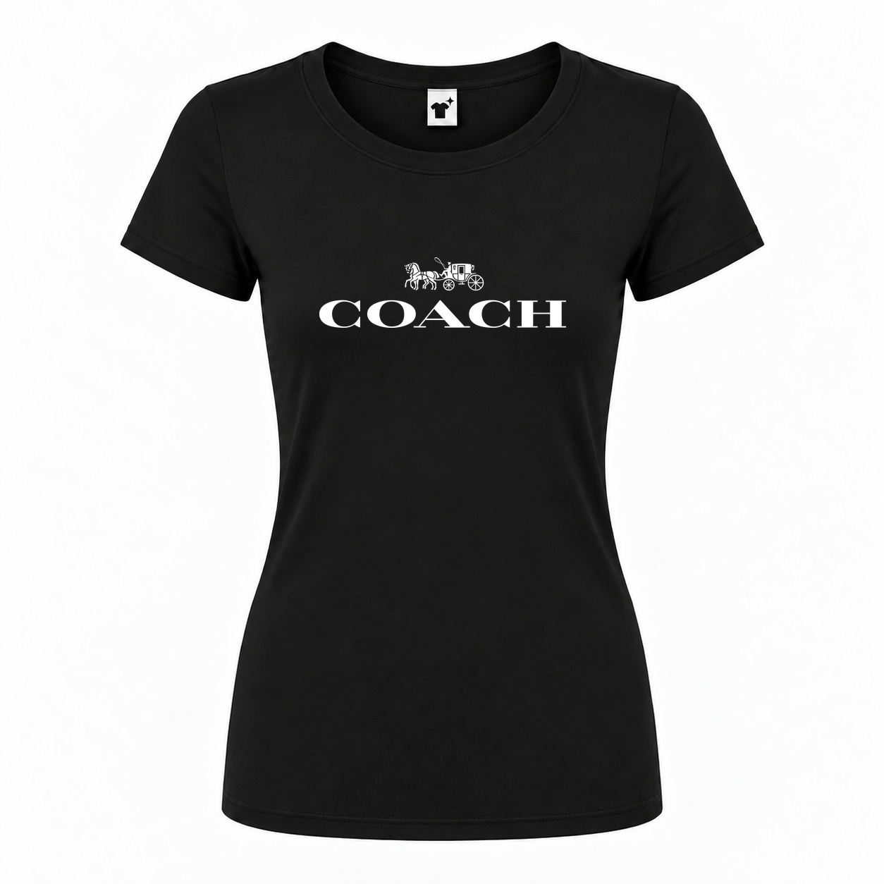 Women's Coach Round Neck T-Shirt | Color: Black | Main