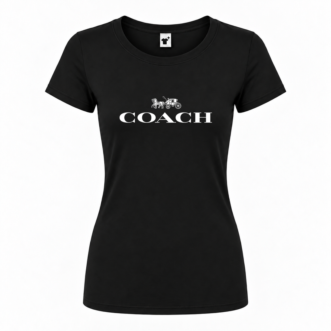 Women's Coach Round Neck T-Shirt | Color: Black | Main