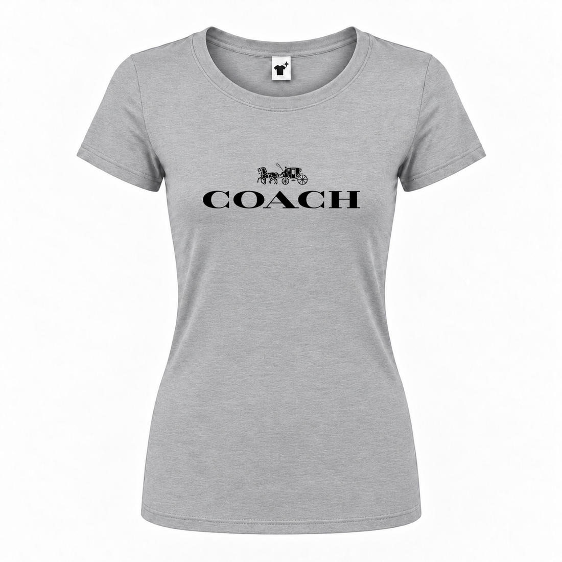 Women's Coach Round Neck T-Shirt | Color: Grey | Main