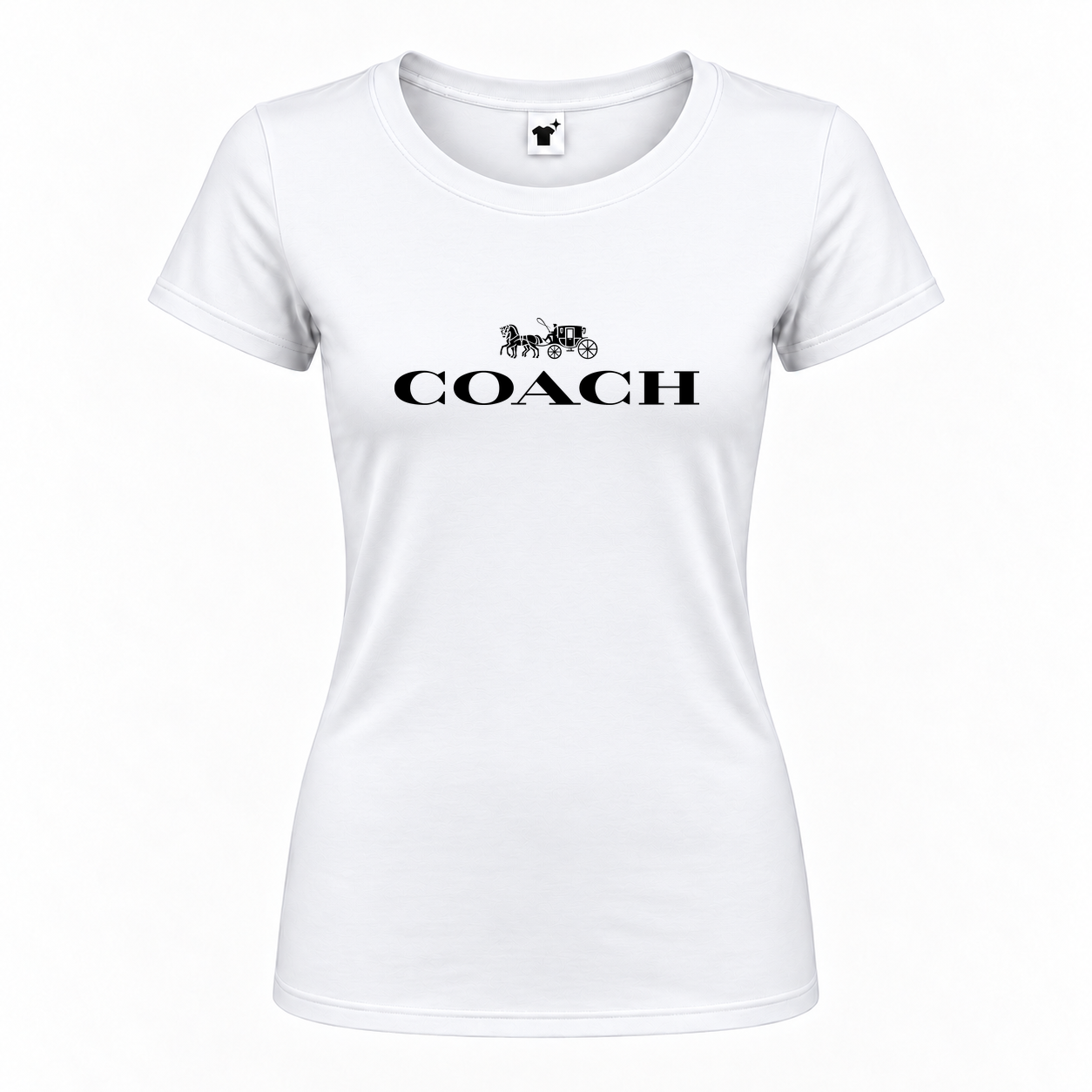 Women's Coach Round Neck T-Shirt | Color: White | Main