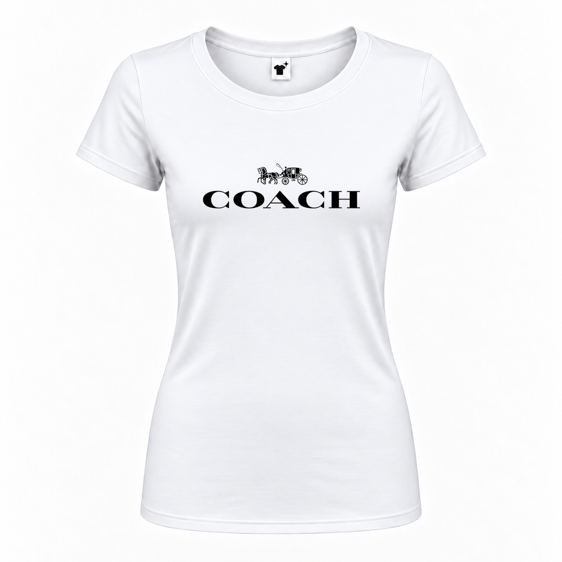Women's Coach Round Neck T-Shirt | Color: White | Main