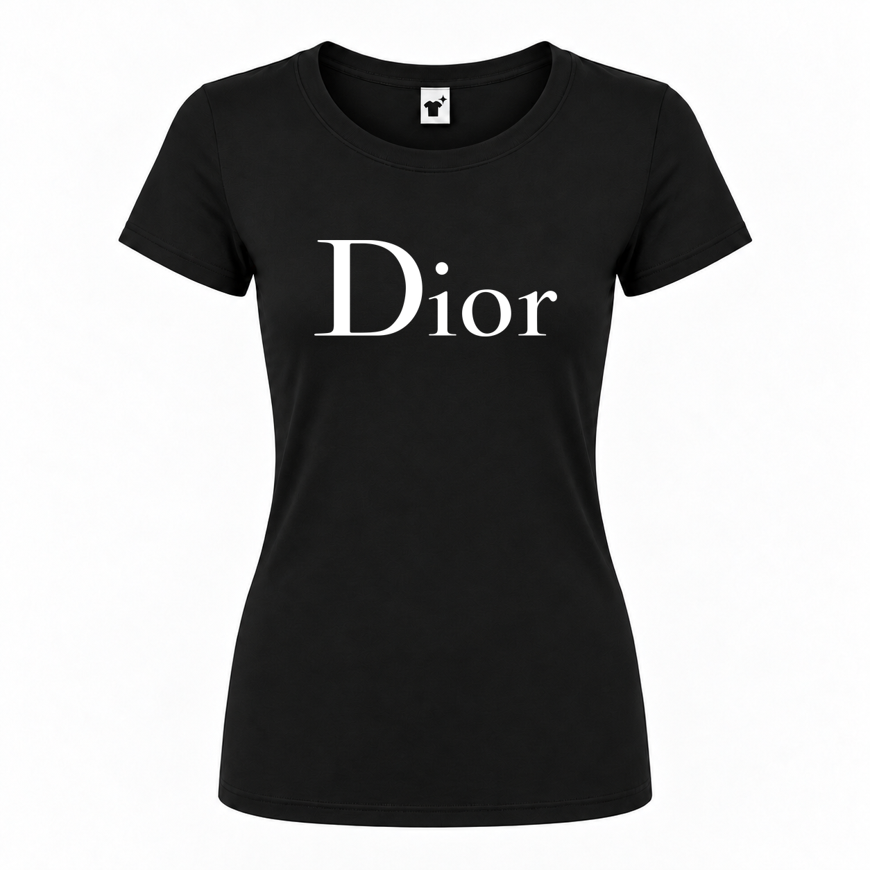 Women's Dior Round Neck T-Shirt | Color: Black | Main