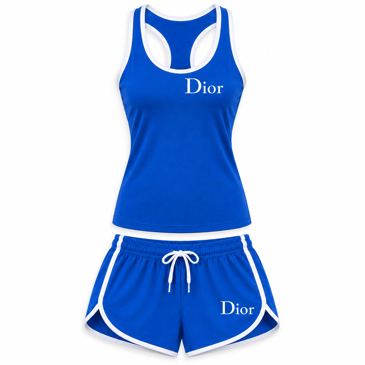 Women’s Dior Tanktop and Shorts Set | Color: Blue | Image 3