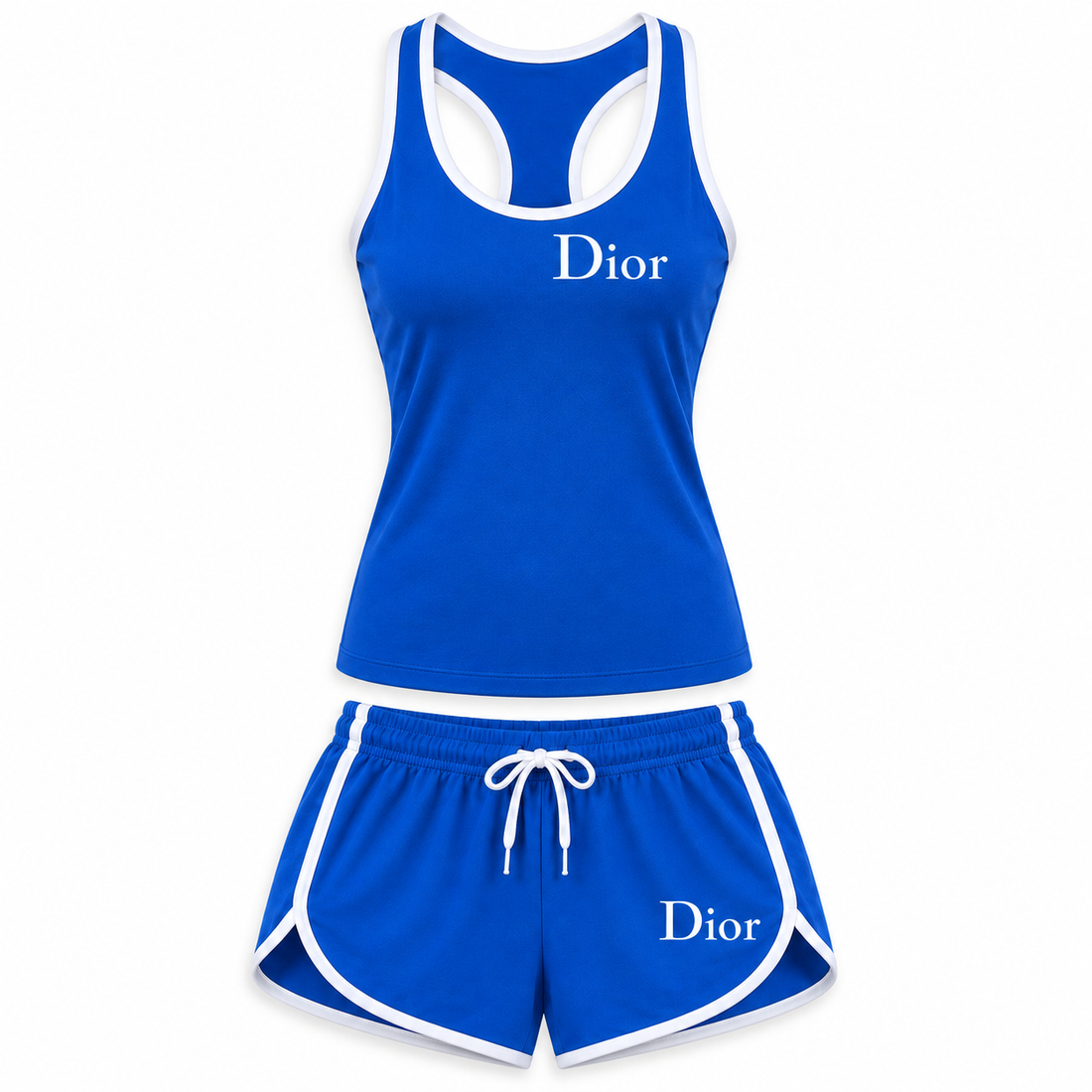 Women’s Dior Tanktop and Shorts Set | Color: Blue | Image 3
