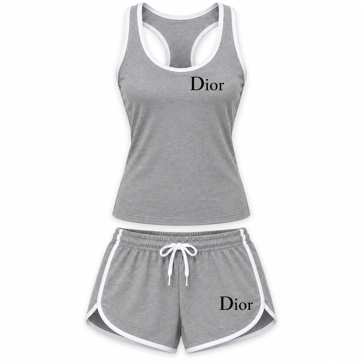 Women’s Dior Tanktop and Shorts Set | Color: Grey | Image 3