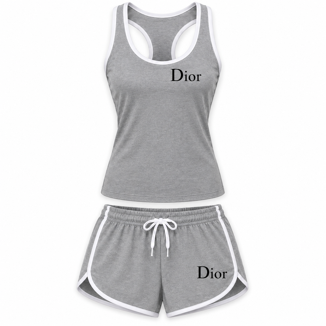 Women’s Dior Tanktop and Shorts Set | Color: Grey | Image 3