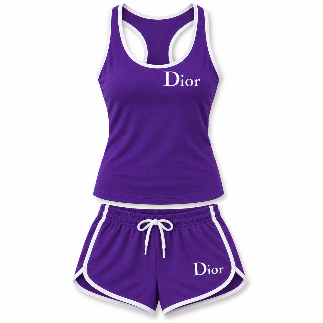 Women’s Dior Tanktop and Shorts Set | Color: Purple | Image 3
