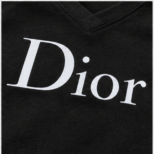 Women's Dior V-Neck T-Shirt | Color: Black | Image 5