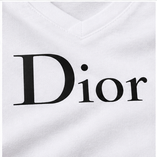 Women's Dior V-Neck T-Shirt | Color: White | Image 5