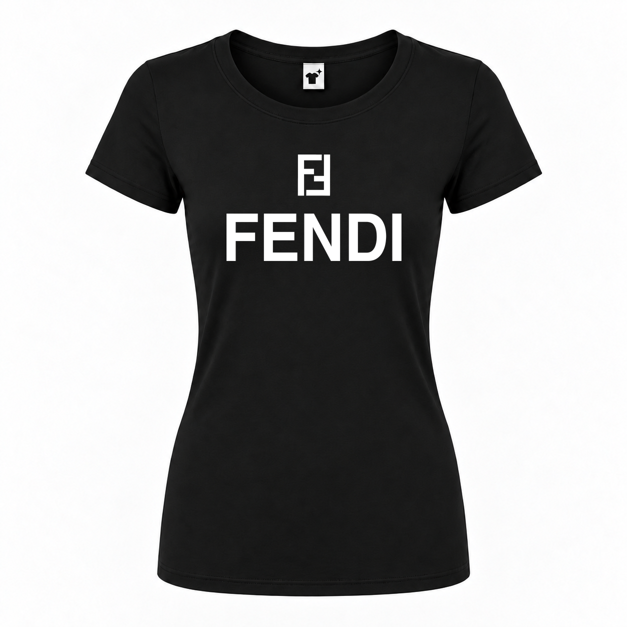 Women's Fendi Round Neck T-Shirt | Color: Black | Main