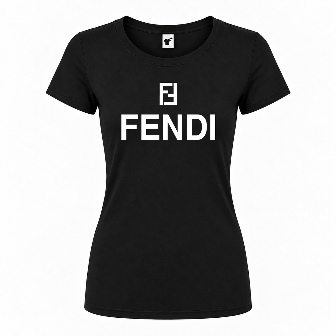 Women's Fendi Round Neck T-Shirt | Color: Black | Main
