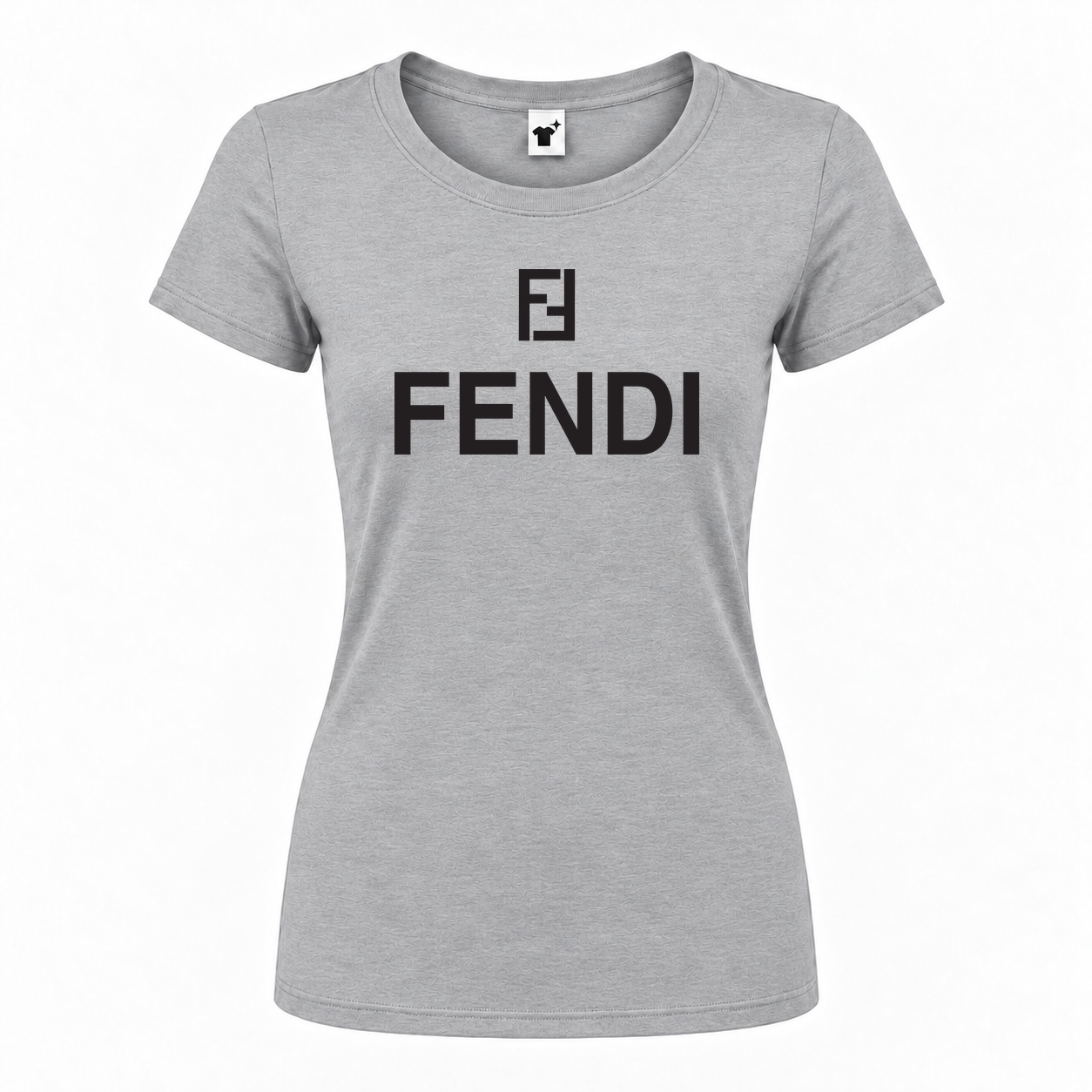 Women's Fendi Round Neck T-Shirt | Color: Grey | Main