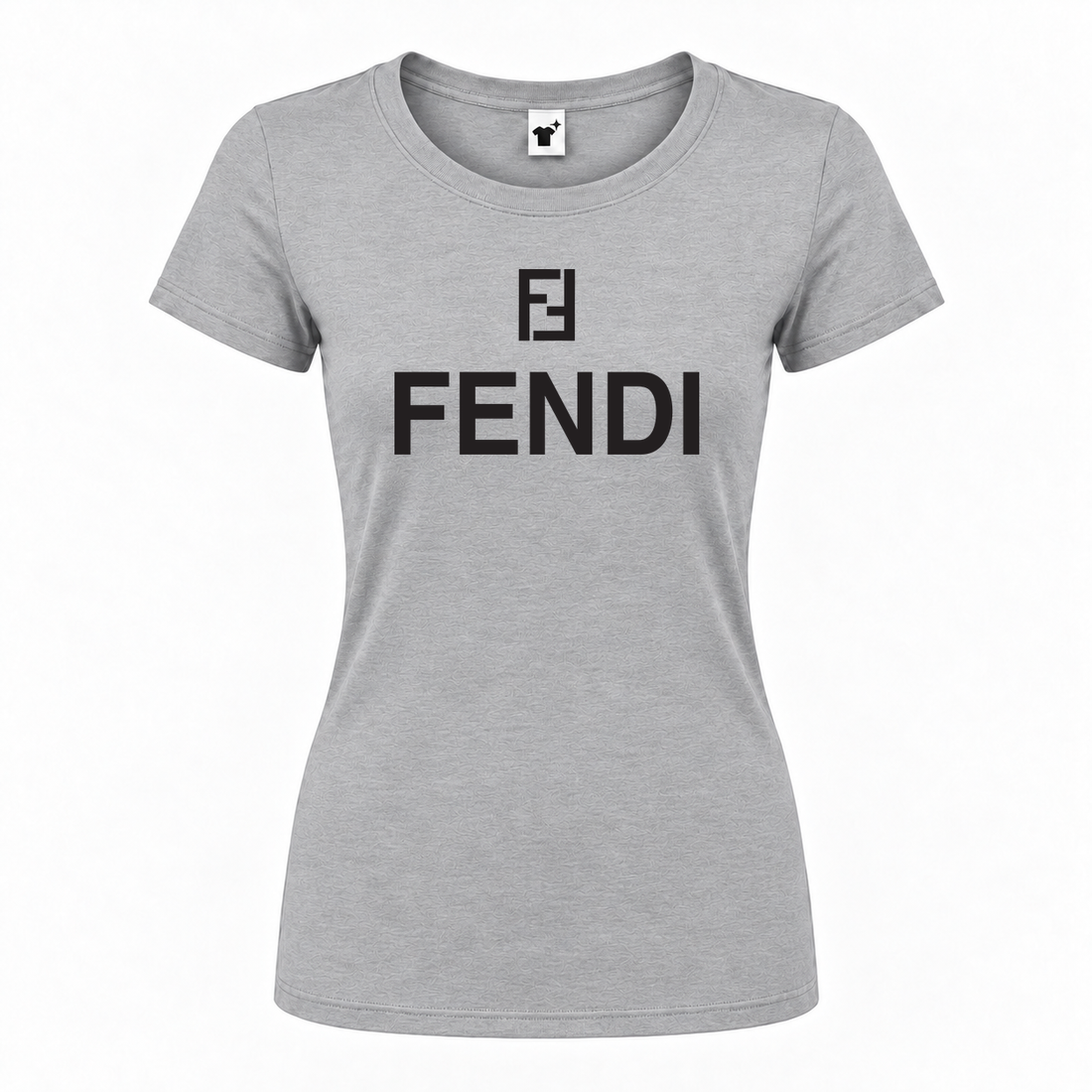 Women's Fendi Round Neck T-Shirt | Color: Grey | Main