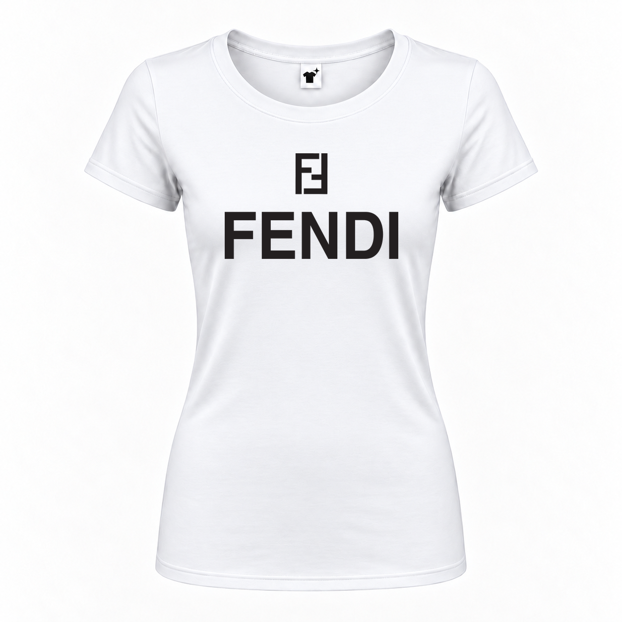 Women's Fendi Round Neck T-Shirt | Color: White | Main