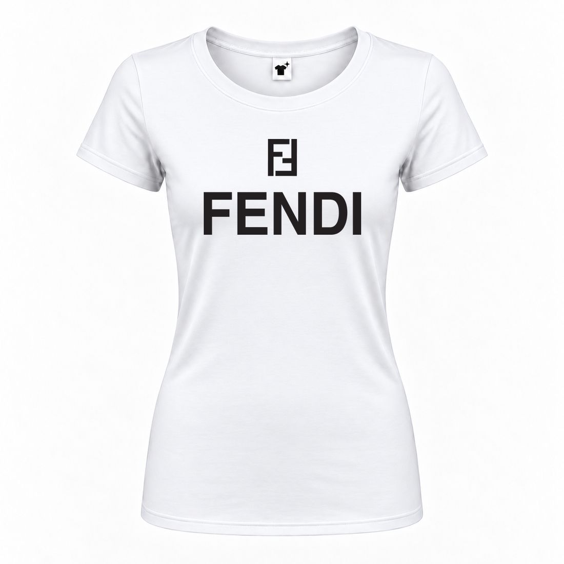 Women's Fendi Round Neck T-Shirt | Color: White | Main