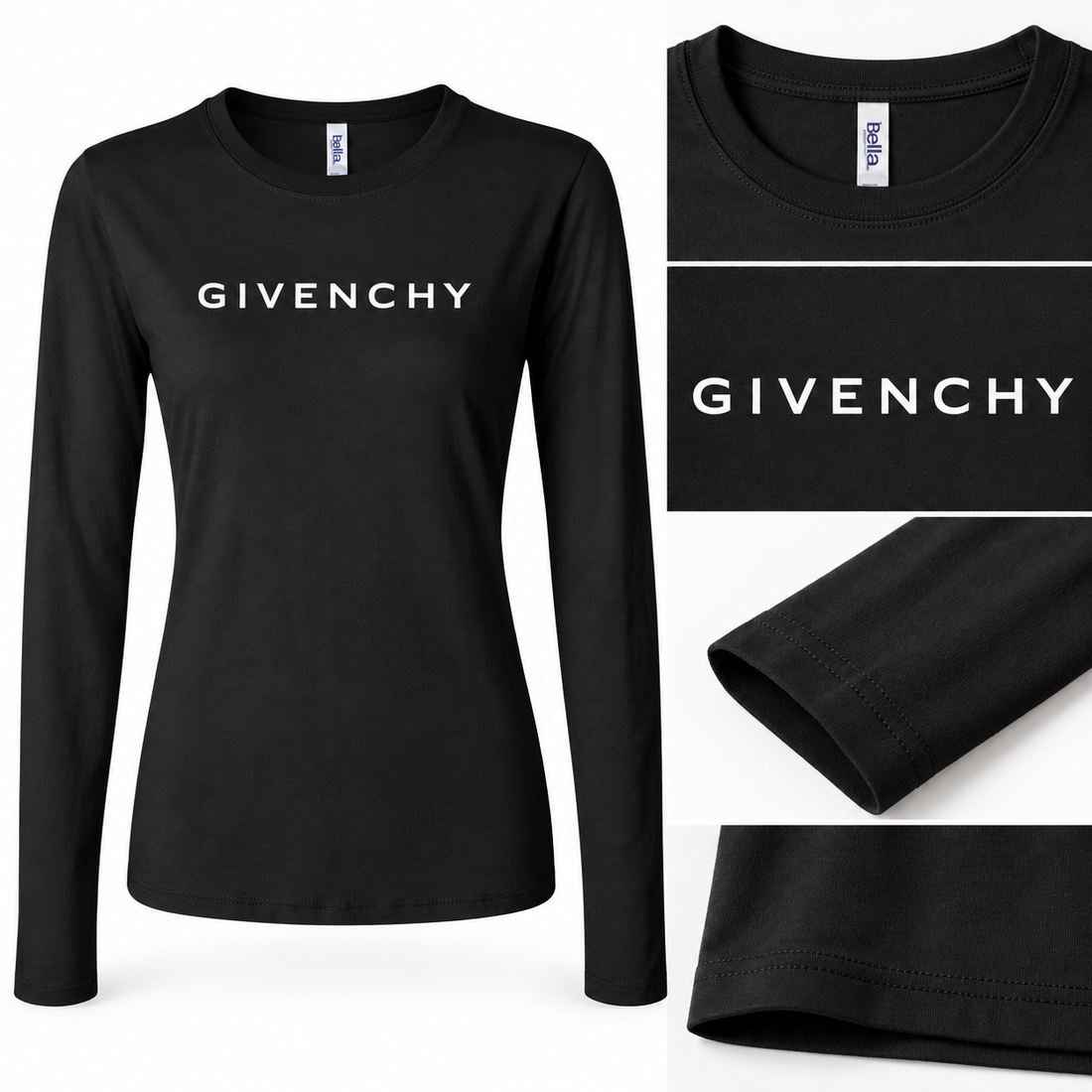 Women's Givenchy Long Sleeve T-Shirt | Color: Black | Image 4