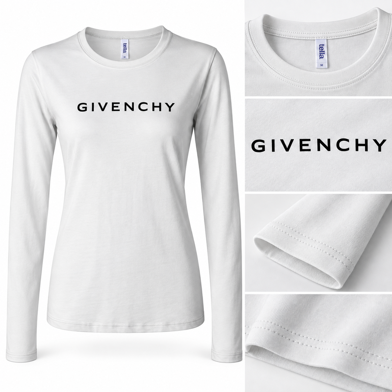 Women's Givenchy Long Sleeve T-Shirt | Color: White | Image 4