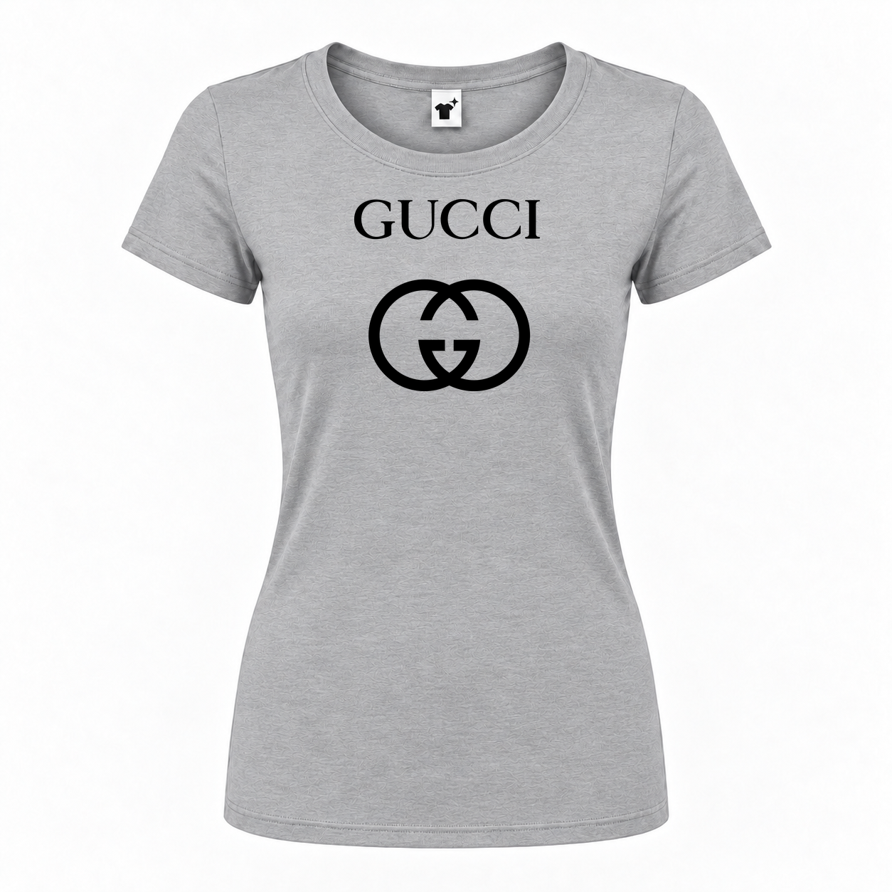 Women's Gucci Round Neck T-Shirt | Color: Grey | Main