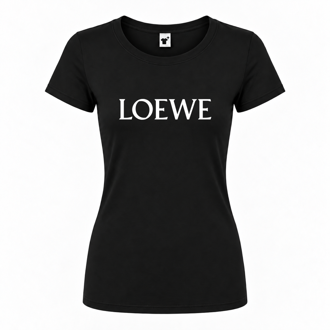 Women's Loewe Round Neck T-Shirt | Color: Black | Main