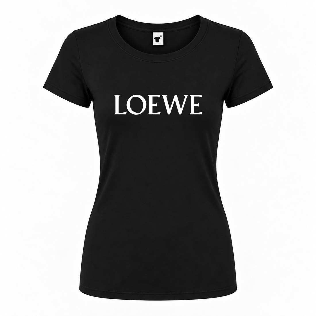 Women's Loewe Round Neck T-Shirt | Color: Black | Main