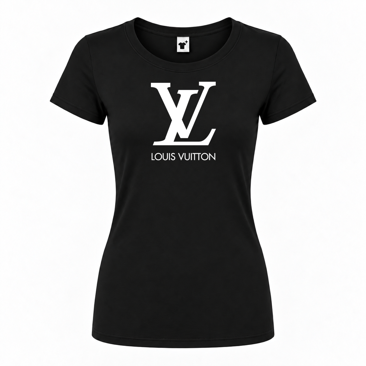 Women's Louis Vuitton Round Neck T-Shirt | Color: Black | Main