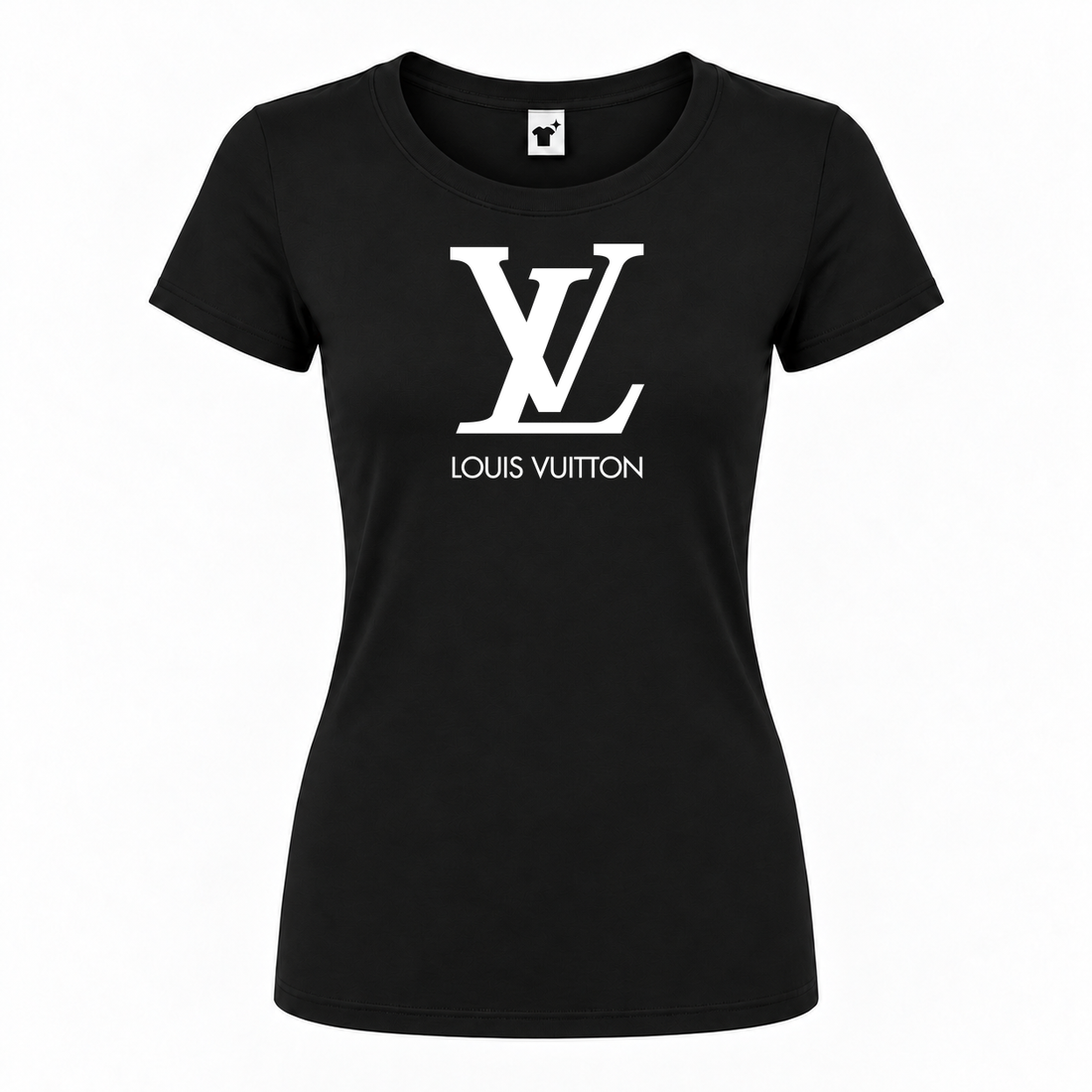 Women's Louis Vuitton Round Neck T-Shirt | Color: Black | Main