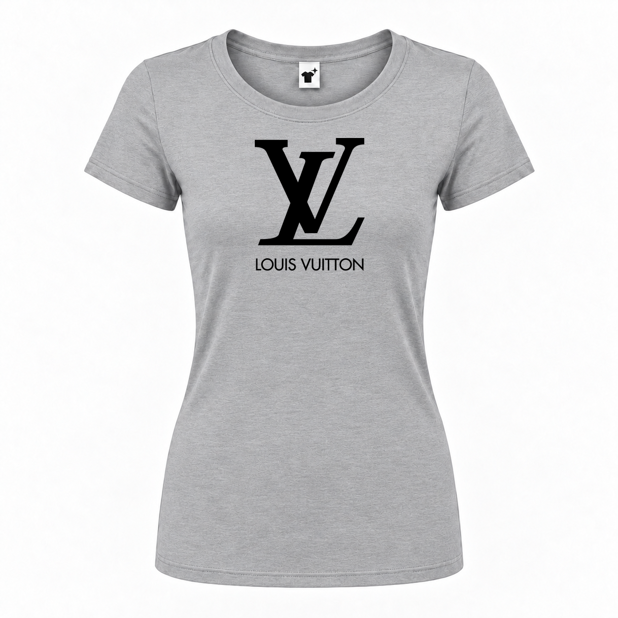Women's Louis Vuitton Round Neck T-Shirt | Color: Grey | Main