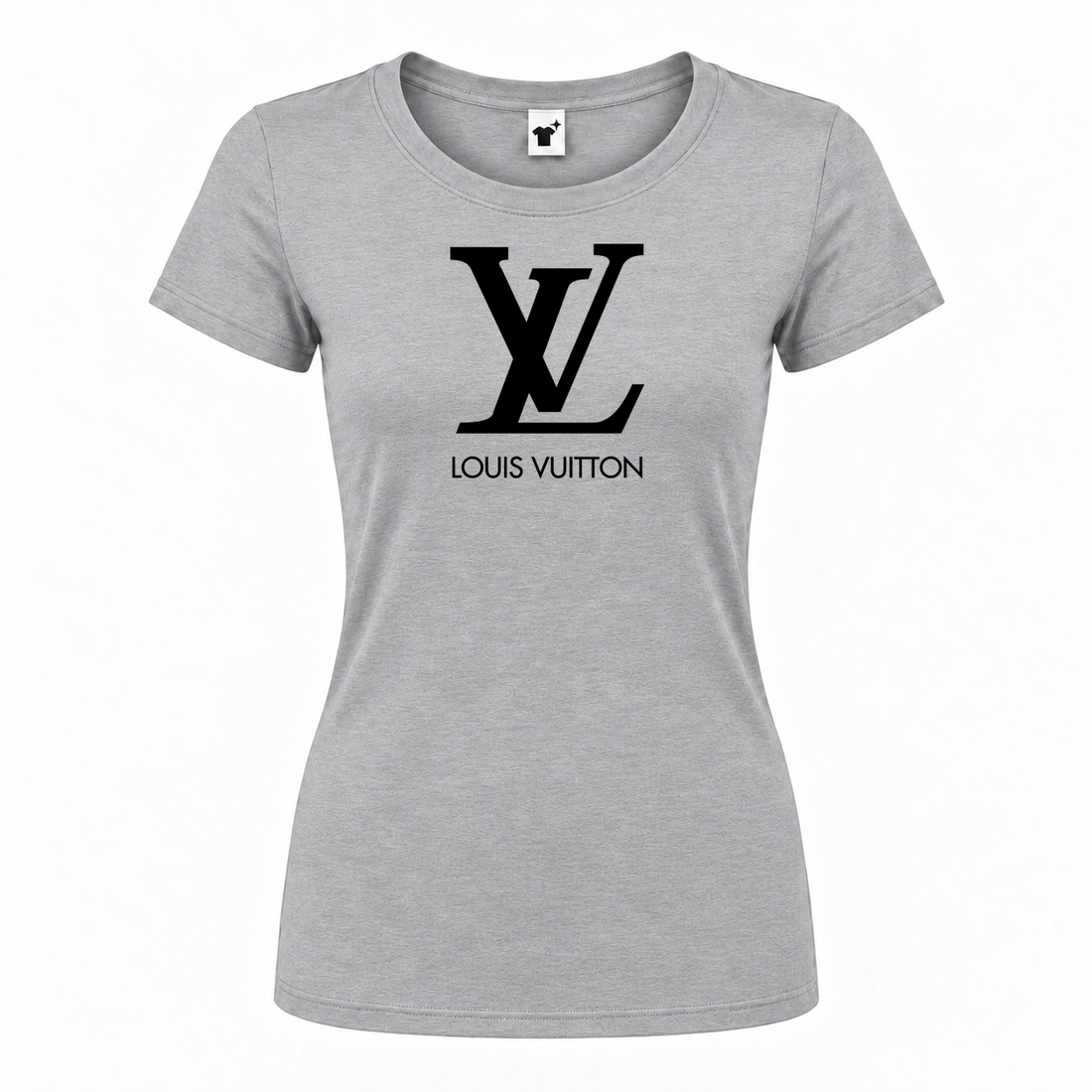 Women's Louis Vuitton Round Neck T-Shirt | Color: Grey | Main