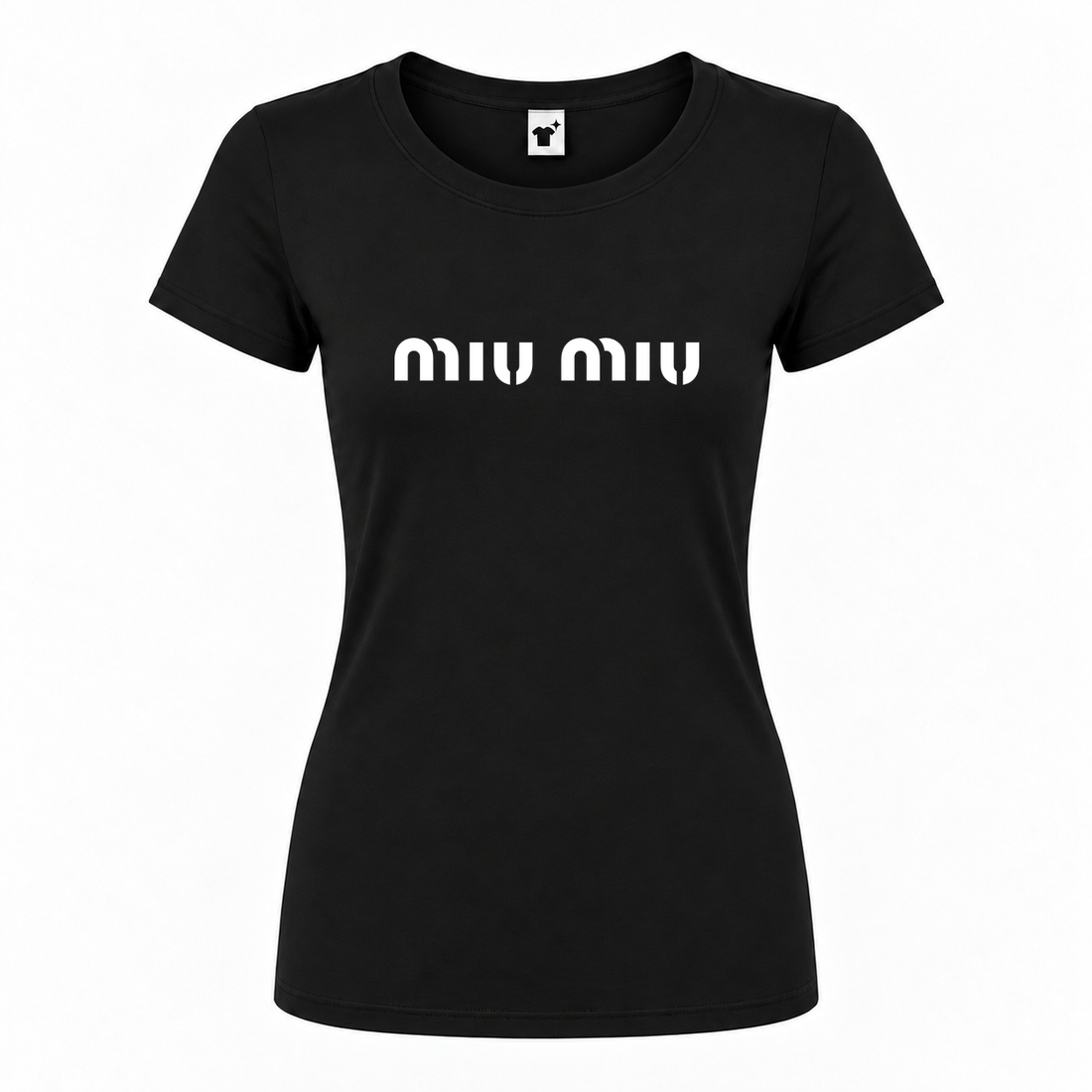 Women's Miu Miu Round Neck T-Shirt | Color: Black | Main
