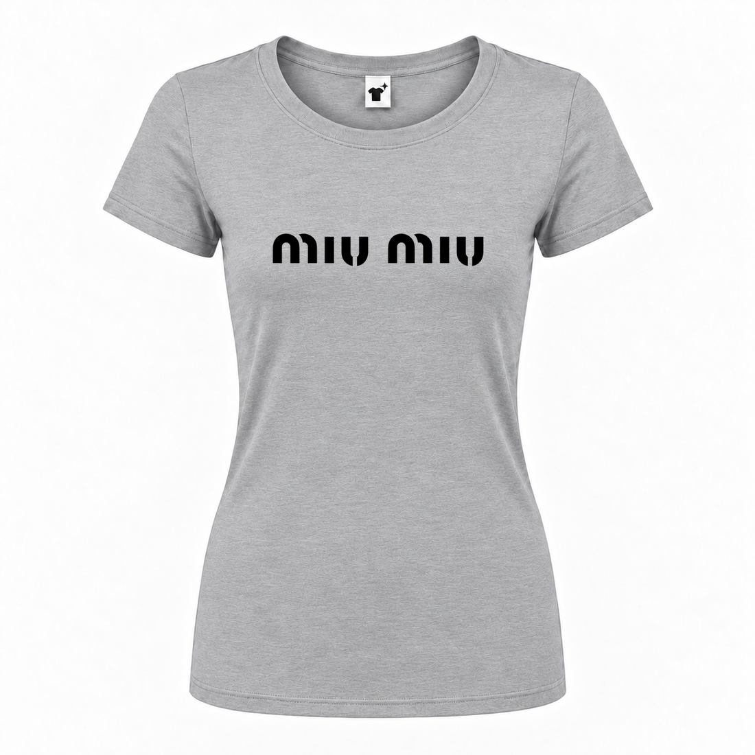 Women's Miu Miu Round Neck T-Shirt | Color: Grey | Main