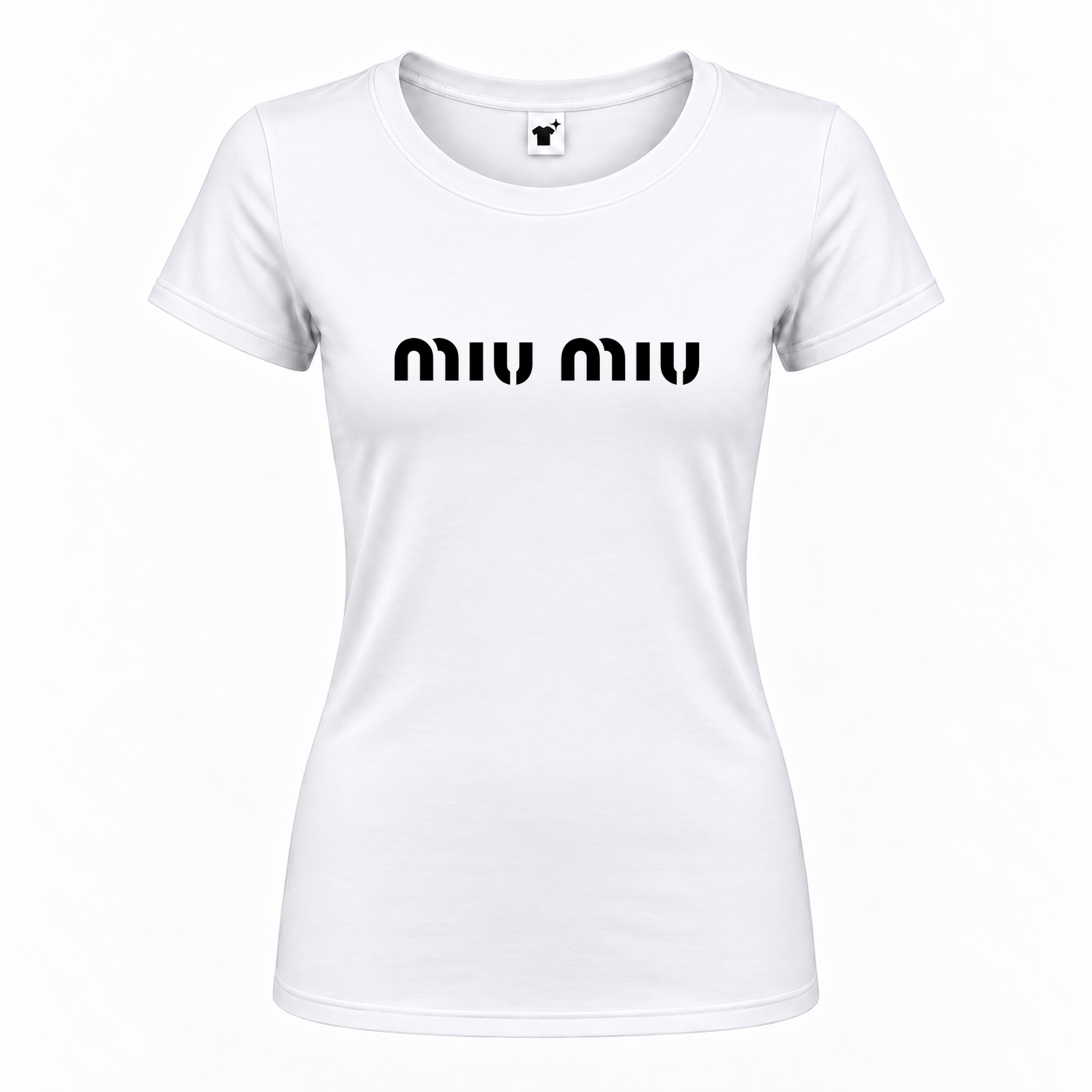 Women's Miu Miu Round Neck T-Shirt | Color: White | Main