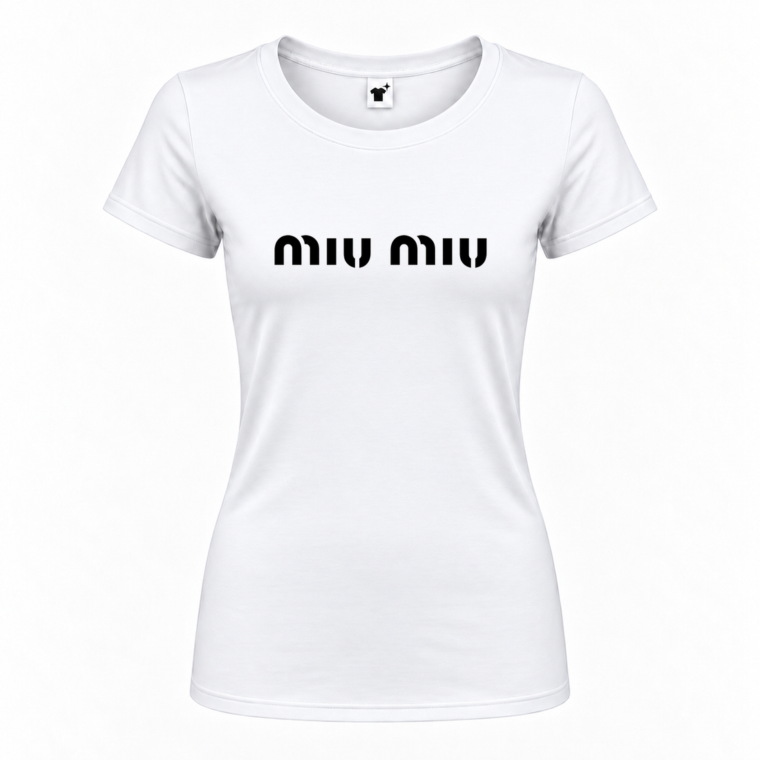 Women's Miu Miu Round Neck T-Shirt | Color: White | Main