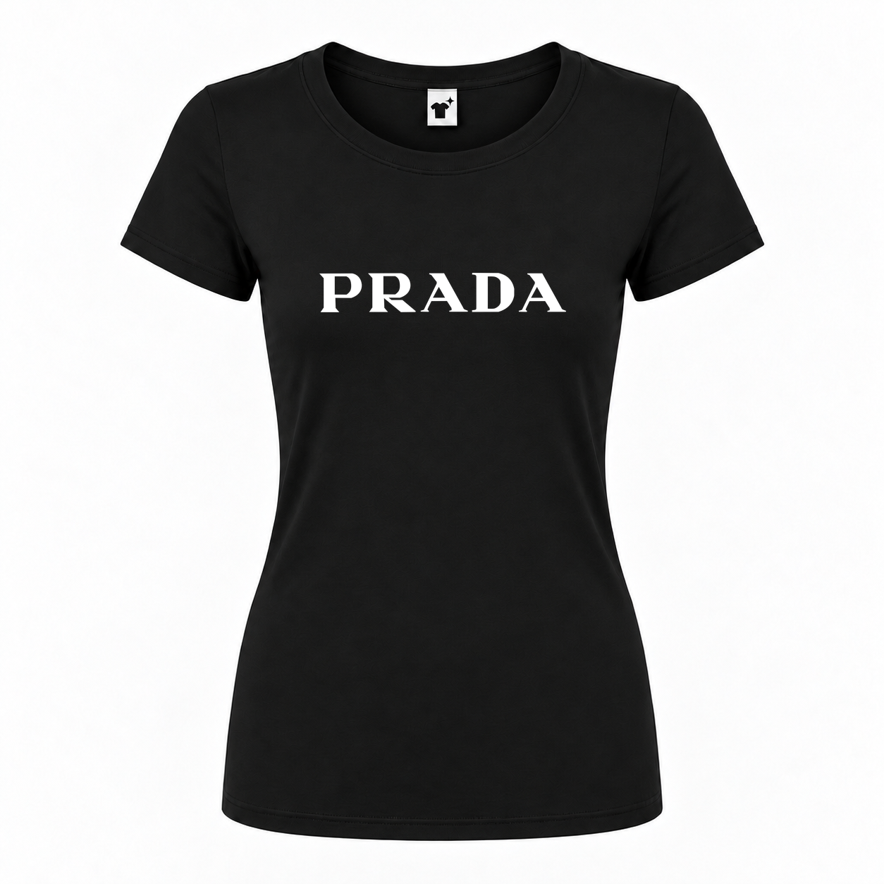 Women's Prada Round Neck T-Shirt | Color: Black | Main
