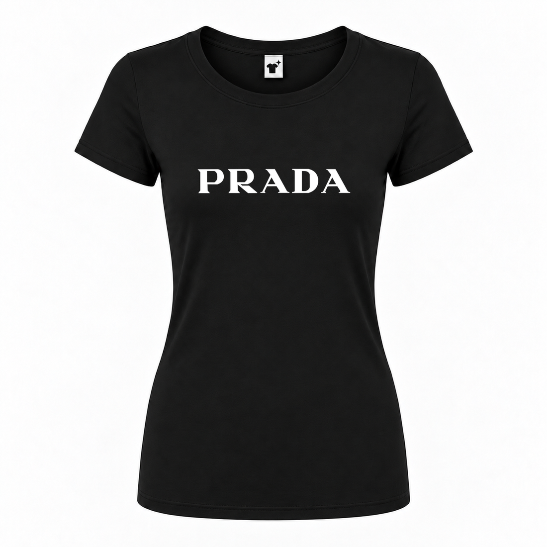 Women's Prada Round Neck T-Shirt | Color: Black | Main